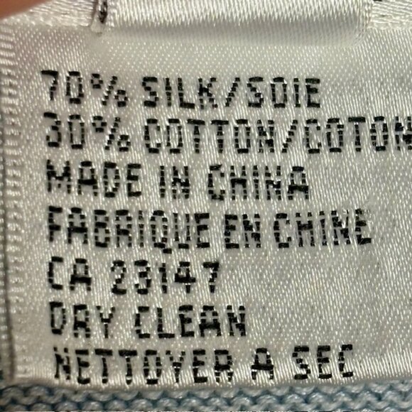 Talbots 70% Silk Collared V-Neck Lightweight Cardigan - Light Med. Blue - 2X - Picture 8 of 8